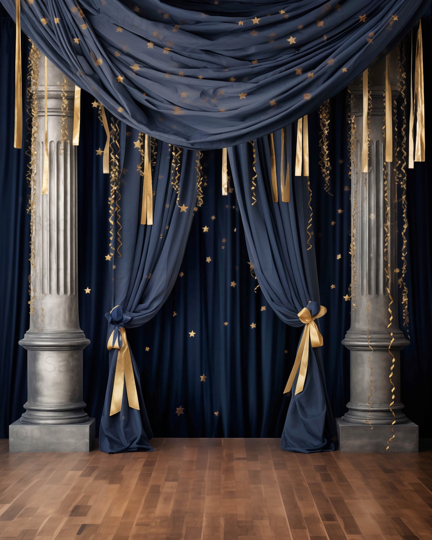 Blue Theme Graduation Backdrop