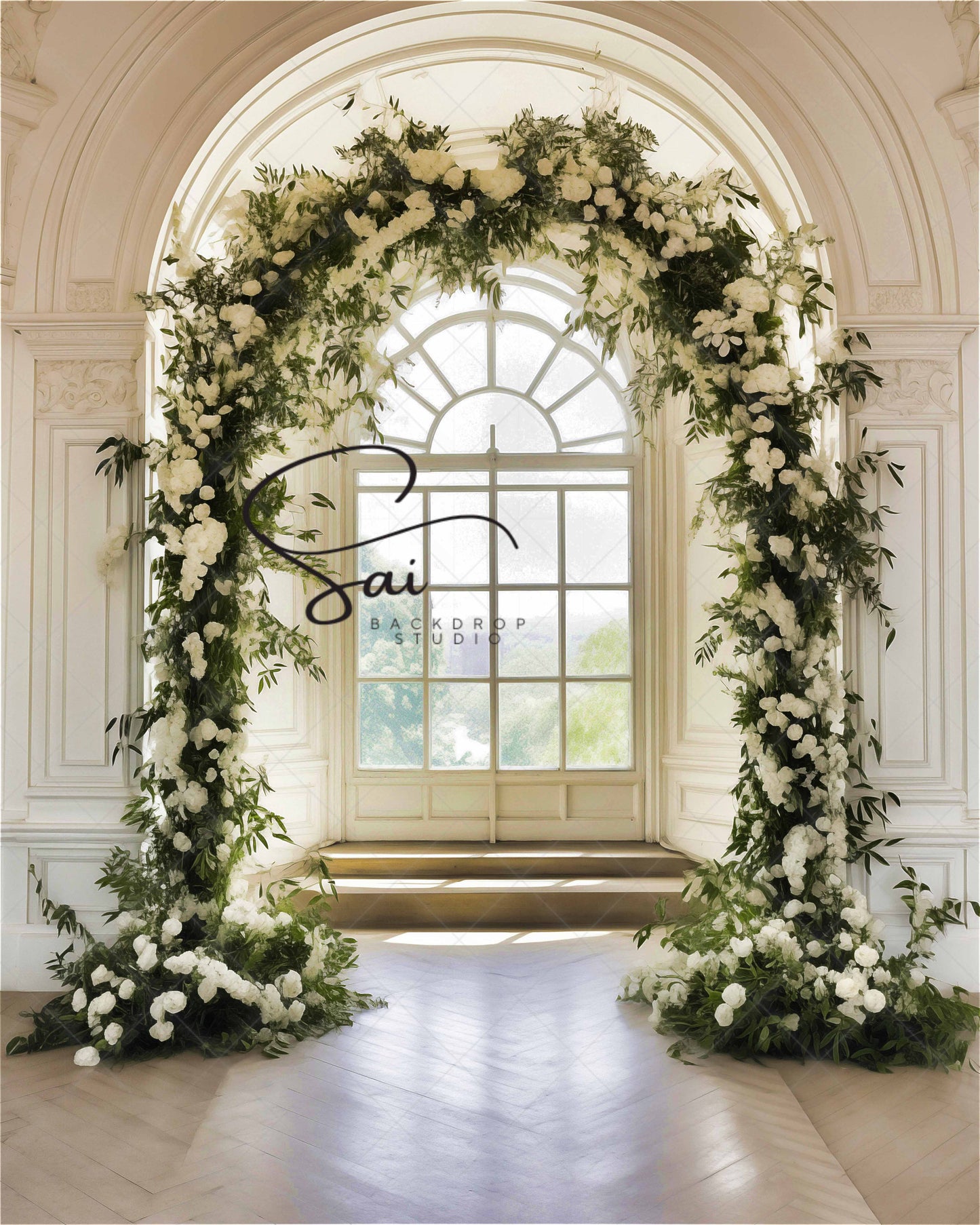 Verdant Square Frame - Digital Backdrop - With Personal and Commercial License for Businesses