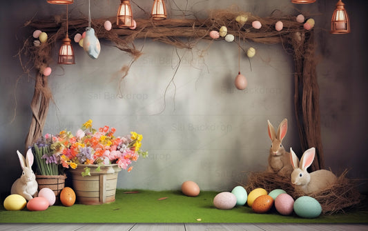 Easter Wild Barn Fabric Backdrop