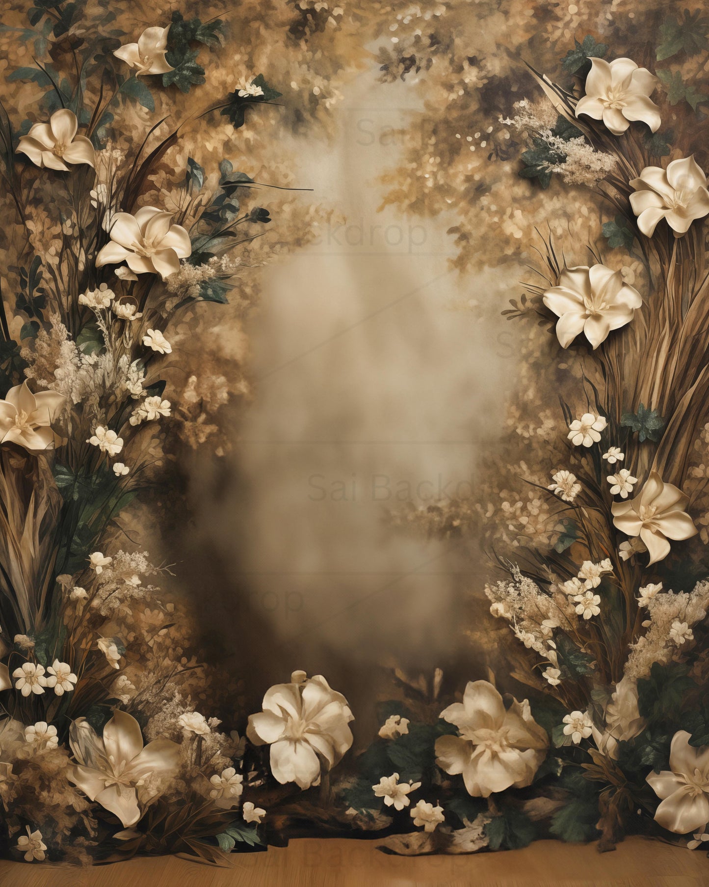 Wild Floral Abstract Wedding Theme Backdrop
