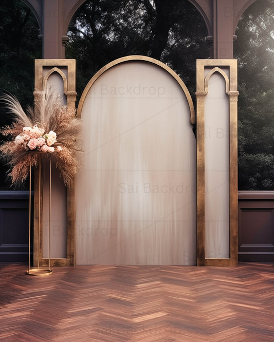 Triple Art Arch Wild Theme Backdrop