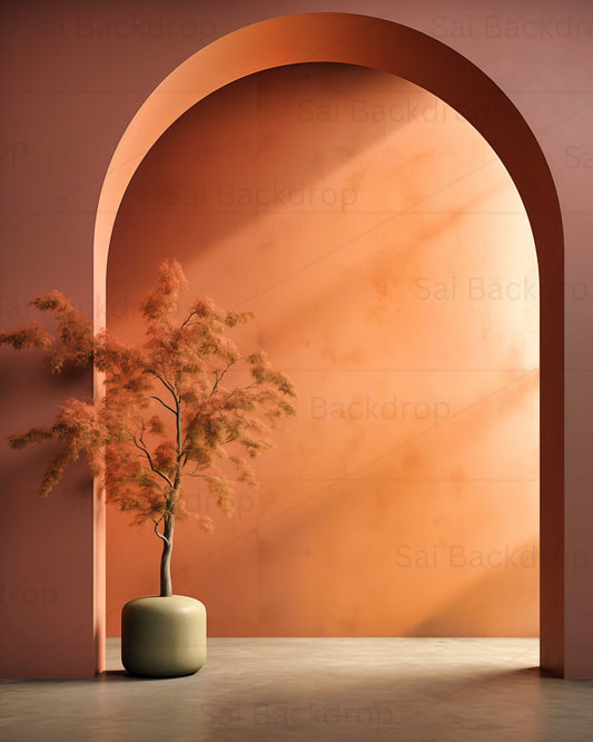 Amber Autumnal Arch Theme Backdrop