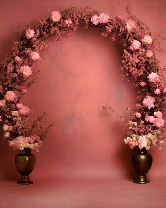 Blush Blossom Archway Theme Backdrop