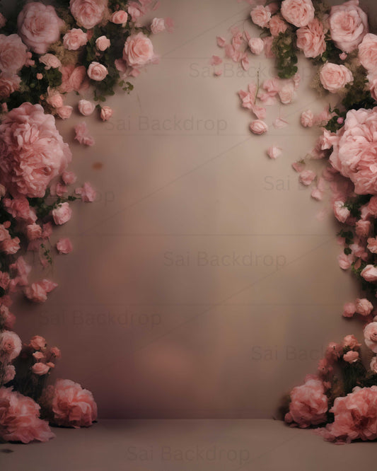 Blushing Rose Embrace Theme Backdrop