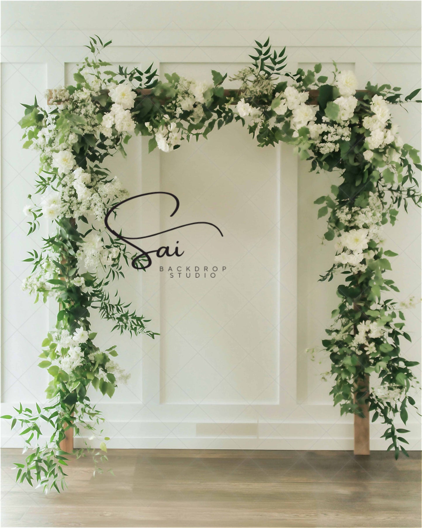 Classic White Floral Portal - Digital Backdrop - With Personal and Commercial License for Businesses