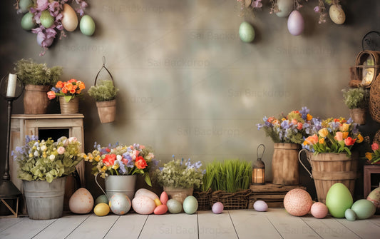 Indoor Easter Theme Fabric Backdrop