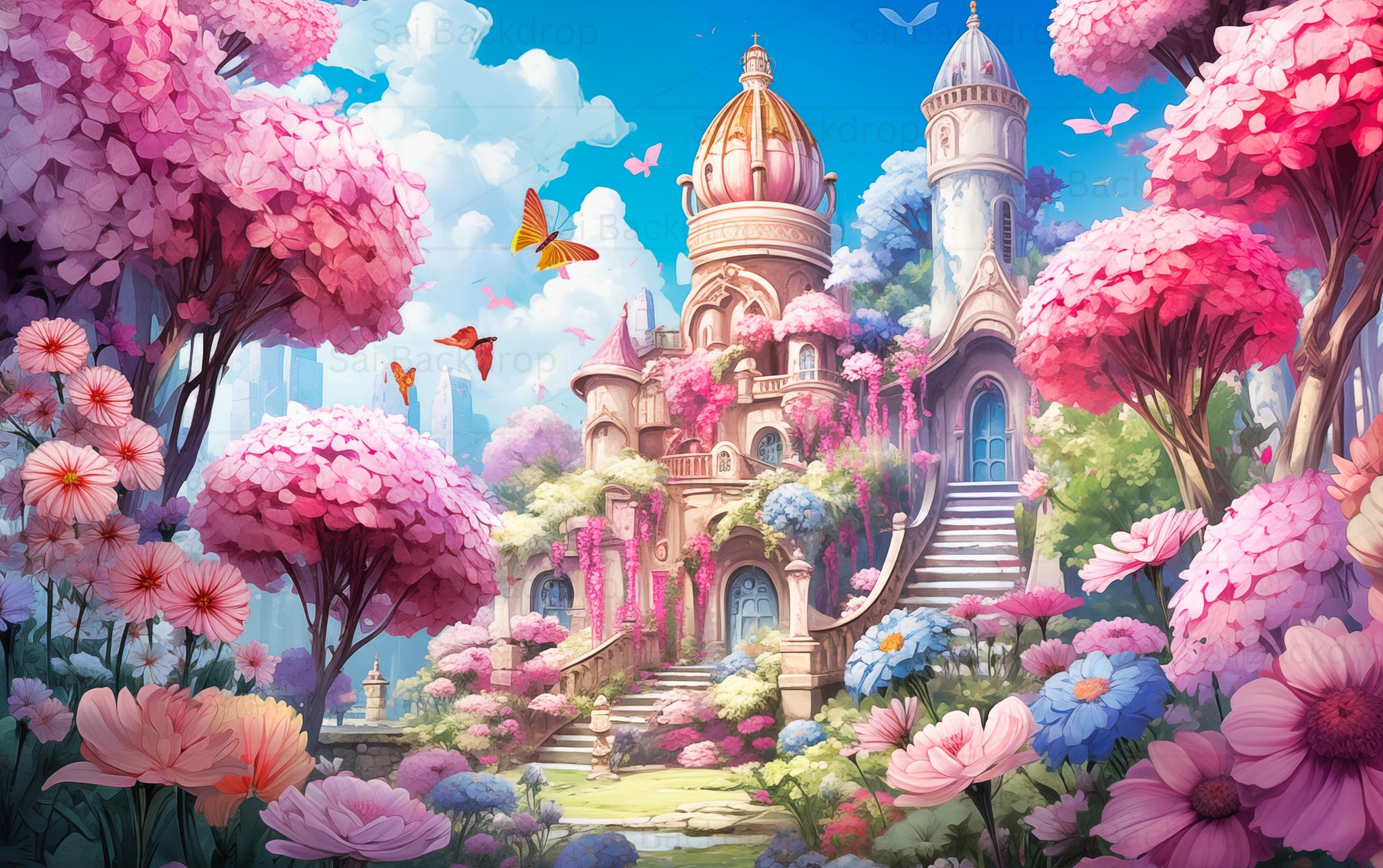 Fancy city Fabric Backdrop – Sai Backdrop studio