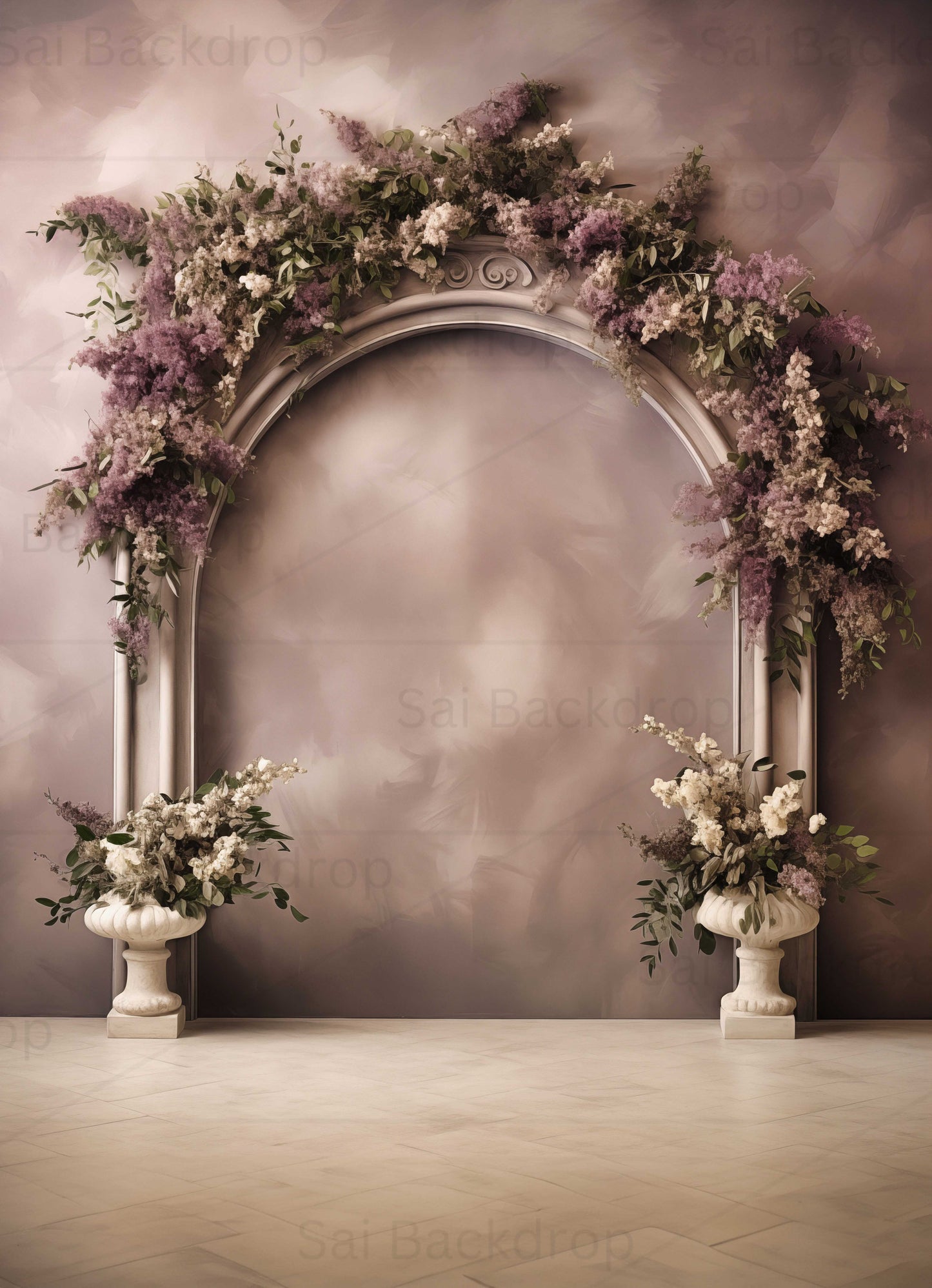 Lilac Serenity Arch Theme Backdrop