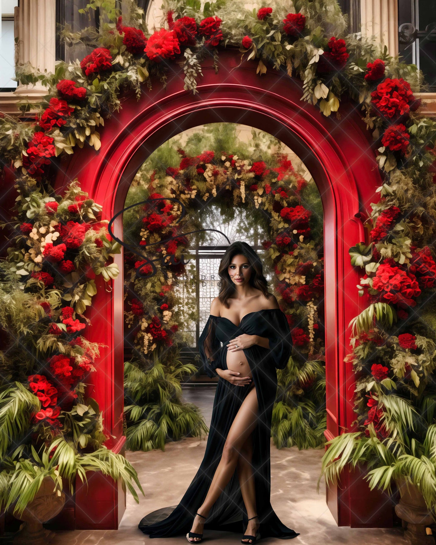 Majestic Red Gateway - Digital Backdrop - With Personal and Commercial License for Businesses