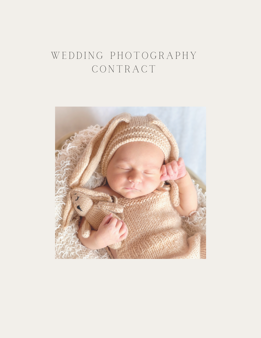Newborn lifestyle session and wrapping style photography Contract