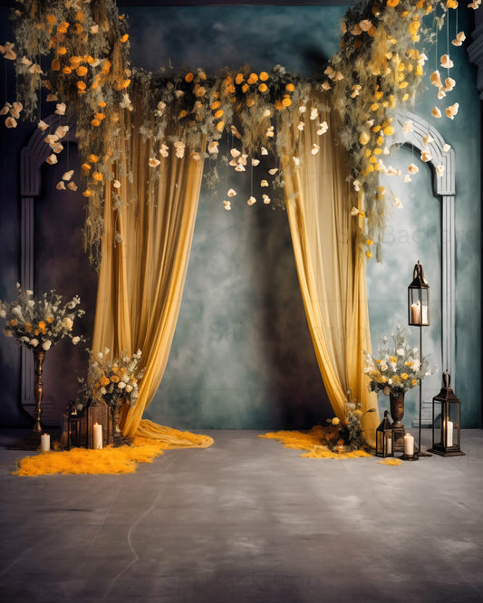 Yellow Themed Art Arch Backdrop