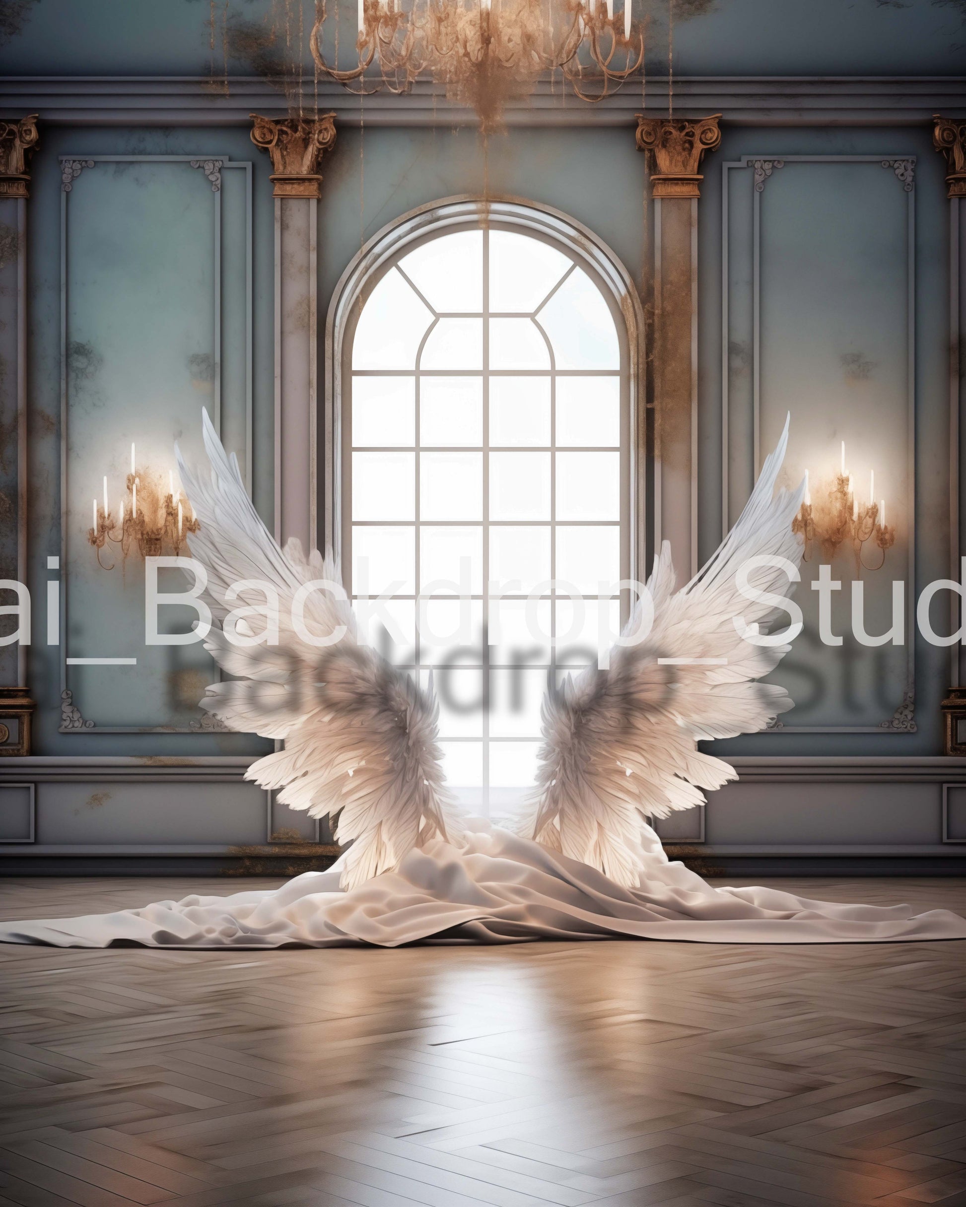 Angel Wings Set of 3 Digital Overlays, Maternity Backdrop Overlays, St